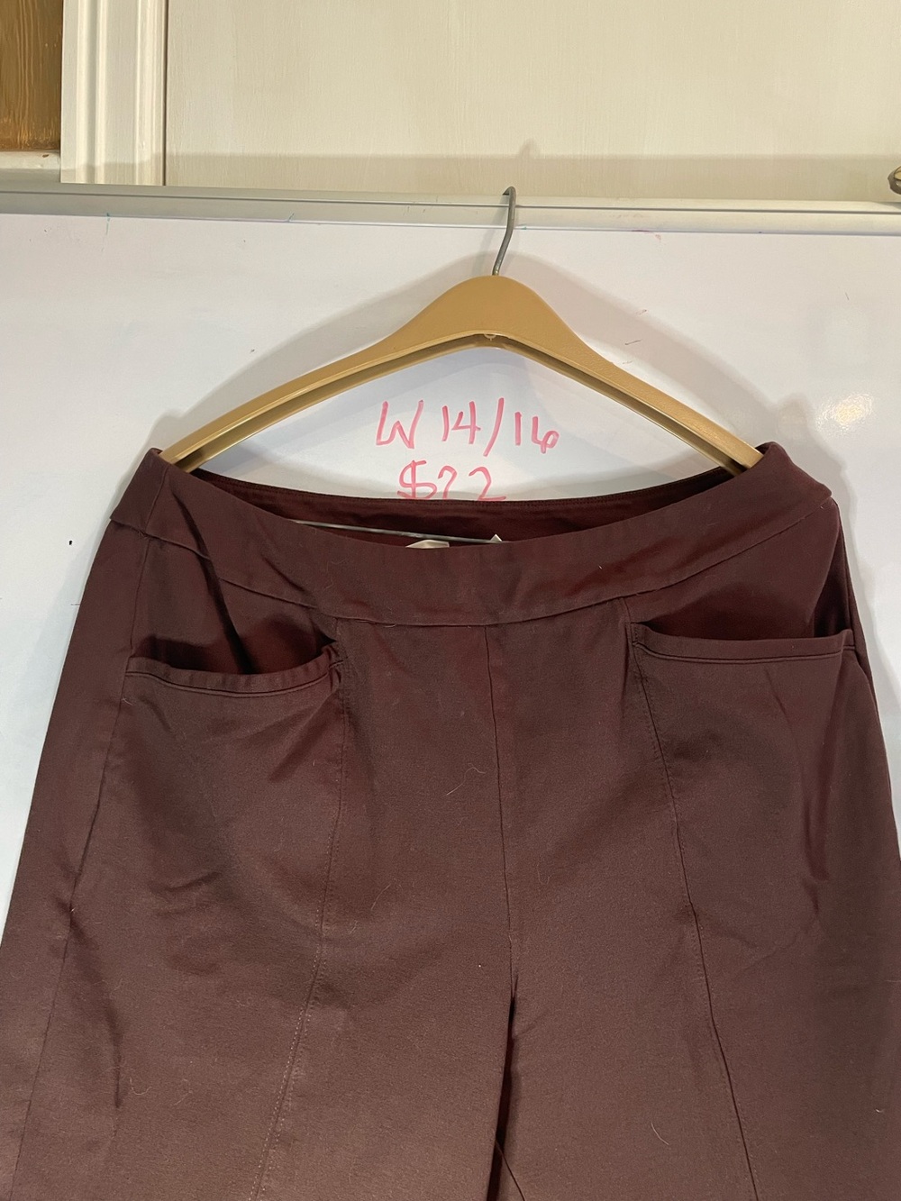 Women's Stretch Pocket Pants -Deep Wine